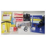 Lot d'articles de bureau, neufs et usagés, dont