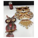 2 décorations murales hiboux