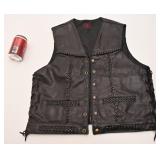 Veste sans manche, en cuir, homme,