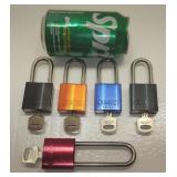 5 cadenas Abus, avec clés, comme neufs