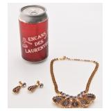 Ensemble collier et boucles d'oreilles Allain