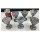 6 coupes en marbre / onyx