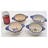 4 bols bretons à oreilles, peints main