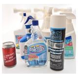 7 bouteilles de nettoyants variés