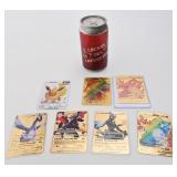Lot de cartes Pokémon dorées, dont 4 en métal