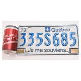 Plaque d'immatriculation, Québec, 1979