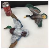 2 canards muraux, en céramique