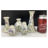 Ensemble de vases iris, en céramique, peints