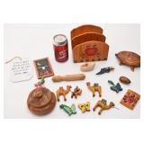 Lot d'articles en bois variés