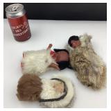 3 poupées Premières Nations, dont avec fourrure