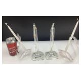 Lot de chandeliers, en verre, dont à l'huile