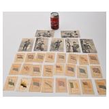 Rares drapeaux de soie antiques, encarts de