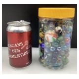 Lot de billes de tailles variées, vintage