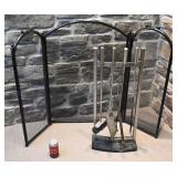 *Ustensiles de foyer, avec support, et grille