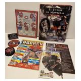 Lot d'articles thématique hockey, dont livre sur