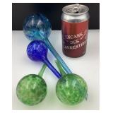 4 globes d'arrosage en verre soufflé