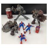 Lot de figurines, dont Spider-Man