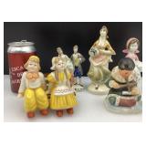 Lot de figurines en porcelaine, dont Inuit signé