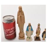 4 statuettes religieuses, 3 Marie et