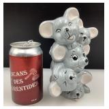 Tirelire en céramique, 5 souris, années '80