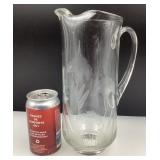 Pichet en cristal, vintage, soufflé à la main