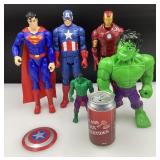 Lot de figurines de super-héros, dont Capitaine