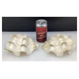 2 coquilles de bénitier géantes, cannelées