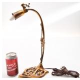 Lampe florale art nouveau, avec inscription