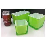 3 porte-bougies en verre double, Pologne