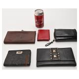 5 portefeuilles vintage, dont en cuir