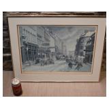 Lithographie encadrée, signée, 1984, 14'' x 20''