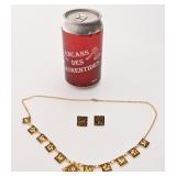 Ensemble de bijoux espagnols, collier et boucles