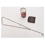 Chapelet en argent sterling, avec étui