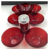 7 bols à dessert Arcoroc red duby, France