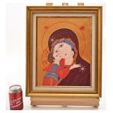 Toile d'une icône religieuse, avec broderie,