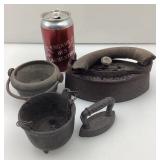 Lot de pièces en fonte, décoratives