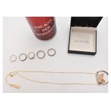 Lot de bagues en argent et chaîne Phoebe's