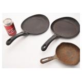 3 poêles, dont en fonte