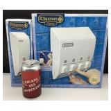 2 distributeurs muraux, pour salle de bains,