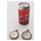 2 montres de poche, dont Caravelle