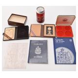 Lot de coffrets pour pièces de monnaie, vides