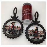 Paire de sous-plats Dalecraft, en fonte