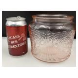 Jarre en verre dépression rose