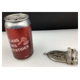 Rare bénitier, Sainte Anne et Jésus, en métal