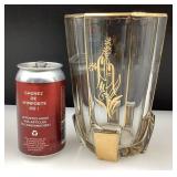 *Vase en cristal, avec peinture or 24 kt
