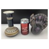 Vase en céramique et oiseau décoratif