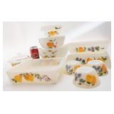 10 plats Fire-King, fruits, vintage