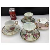 4 tasses et soucoupes de collection