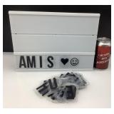 Boîte à lumière LED, avec lettrage