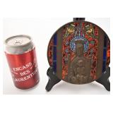 Rare bronze religieux, Vierge et l'enfant, avec